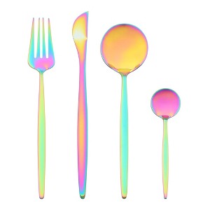 REGALWOVEN 20 Pcs Stainless Steel Mirror Polished Comfortable Handle Serving Sets - 1 of 4