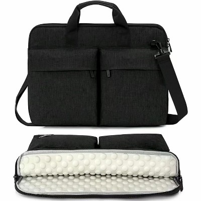 MaseiKar 17-17.3 inch Slim Laptop Bag, Computer Carrying Case with Shoulder Strap, Notebook Handbag Cover for Fits Acer Asus Lenovo HP Toshiba Black