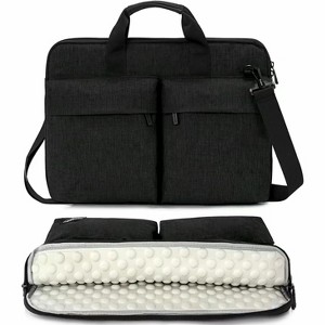 MaseiKar 17-17.3 inch Slim Laptop Bag, Computer Carrying Case with Shoulder Strap, Notebook Handbag Cover for Fits Acer Asus Lenovo HP Toshiba Black - 1 of 4