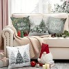 Lomsoe 4pcs Christmas Themed Pillow Covers with Vintage Truck, "Merry Christmas" and "Hello Winter" Designs, Snowy Tree Patterns, Machine Washable - 3 of 4