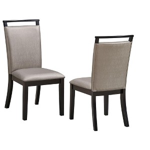 Kings Brand Furniture Austin Upholstered Dining Room Side Chairs, Set of 2, Gray/Cappuccino - 1 of 3