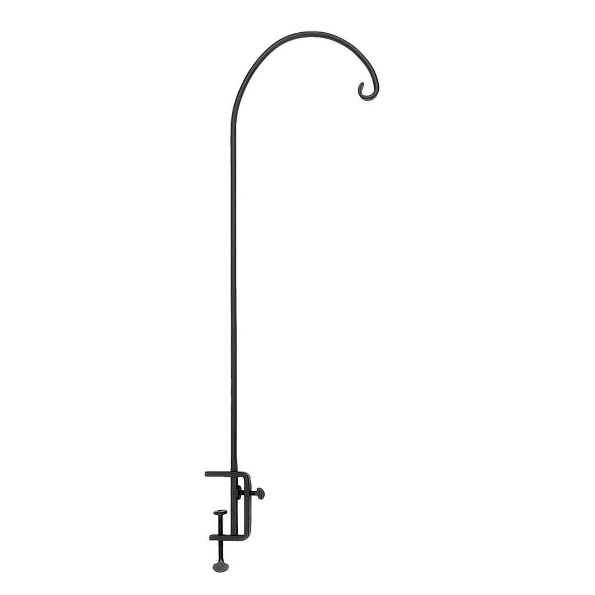 Achla Designs 40" Adjustable Rail Mounted Iron Pole Bird Feeder Black Powder Coat Finish: Weather-Resistant Hook