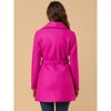 INSPIRE CHIC Women's Casual Shawl Collar Single Breasted Belted Overcoat - 4 of 4