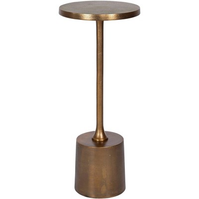 Sanaga 10'' Antique Gold Solid Aluminum Round Drink Table