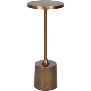 Uttermost Modern Aluminum Round Drink Table 10" Wide Textured Gold for Living Room Bedroom Bedside Entryway House Office Bathroom - 1 of 1