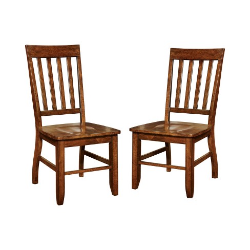 Set of 2 Crayton Traditional Wooden Side Chairs Dark Oak HOMES Inside Out