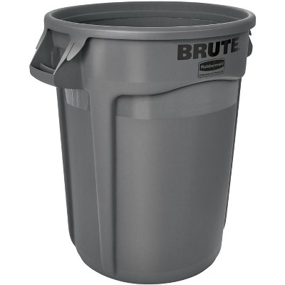 Rubbermaid Commercial BRUTE Garbage Can, Round, Plastic, 32 Gallon, Gray