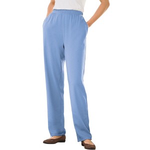 Woman Within Plus Size Petite 7-Day Knit Straight Leg Pant - 1 of 4