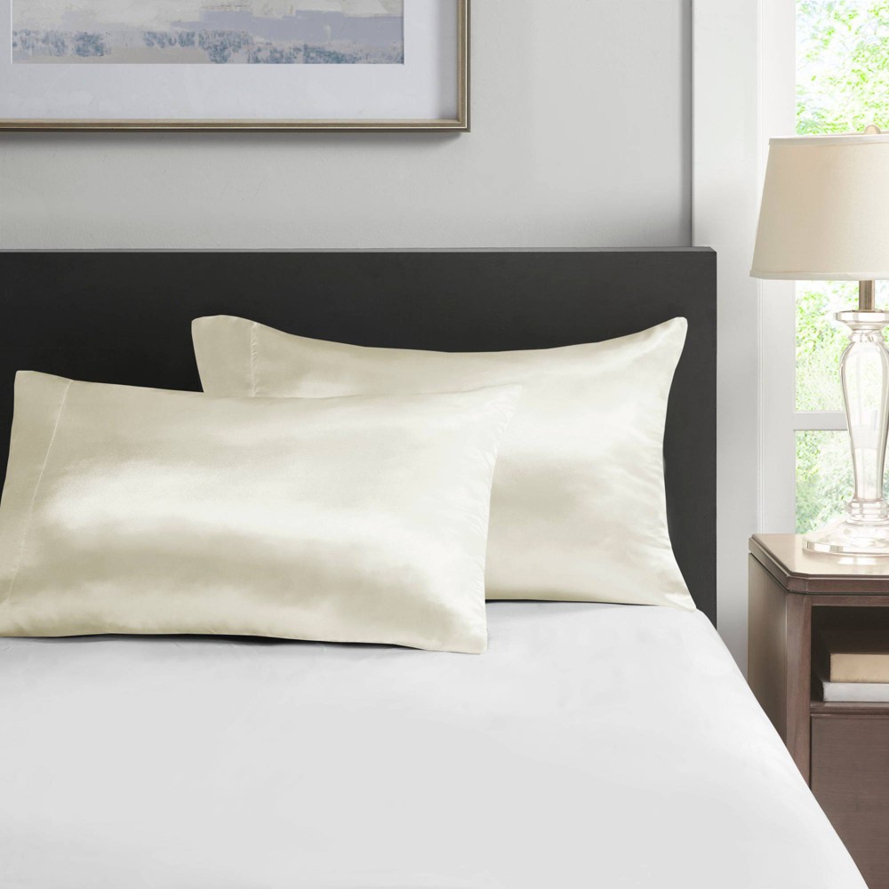 Photos - Pillowcase King Satin Luxury 2pc  Set Ivory