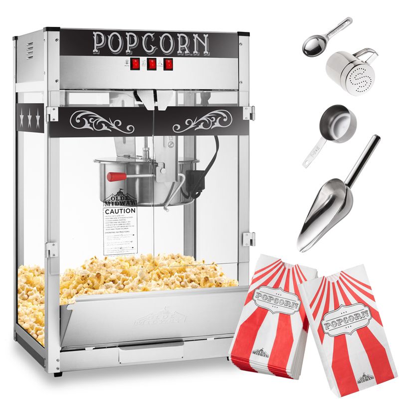 Olde Midway Commercial Popcorn Machine, Bar Style Popper with 16 Ounce Kettle, 2 of 8