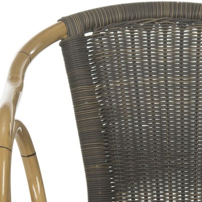 Dagny Brown Wicker and Aluminum Arm Chair Set