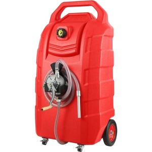 VEVOR Fuel Caddy, 32 Gallon, Portable Fuel Storage Tank On-Wheels, with Manual Transfer Pump, Gasoline Diesel Fuel Container - 1 of 4