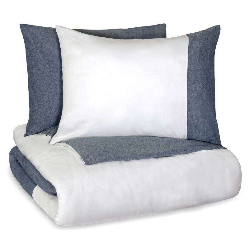 Vue Kinsley Chambray Colorblock Duvet Cover Set, 3 of 6