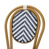 2pc Alaire Bamboo Style Stackable Bistro Dining Chair Set White/Blue/Brown - Baxton Studio - 2 of 4