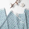 Bacati - Florette Printed Purple Aqua 100 percent Cotton Universal Baby US Standard Crib or Toddler Bed Fitted Sheet - 3 of 4
