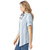 Woman Within Women's Plus Size Short-Sleeve Button Down Seersucker Shirt - 4 of 4