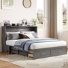 Murphy Bed Cabinet with Foldable Mattress, Queen Murphy Bed with Charging Station, Drawers - 2 of 4