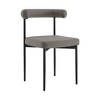 Armen Living Set of 2 Shannon Iron and Faux Leather Dining Chairs Matte Black/Light Gray - 3 of 4