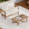 NicBex Outdoor Dining Table Set Wood/Glass Coffee Table & Loveseat with Cushion,Patio Furniture Set for Garden, Backyard, Porch - 3 of 4