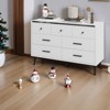 47inch White 7 Drawer Dresser, Double Dresser Chest of Drawers, Modern Wood Storage Organizer with Black Metal Handles & Anti-Tipping Device - 2 of 4