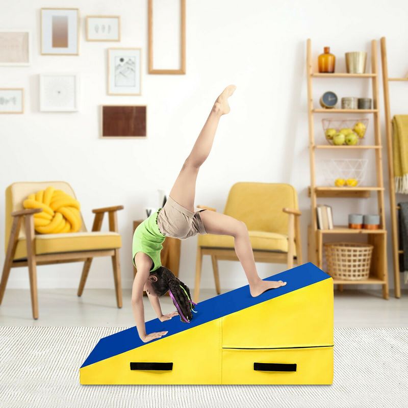 Incline Gymnastics Mat Cheese Wedge Tumbling Mat w/Zipper Handle Home Training, 2 of 11