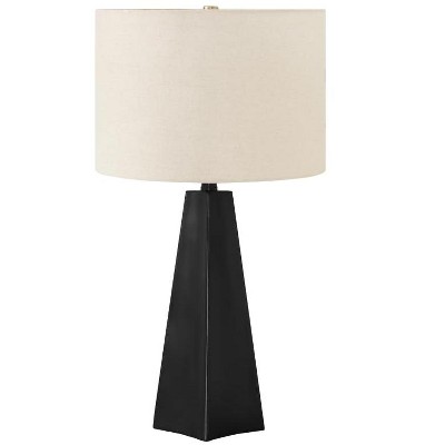 Monarch Specialties Lighting 27inchH Table Lamp Black Resin Beige Shade Modern