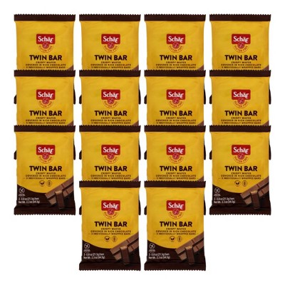 Schar Twin Bar Crispy Wafer Covered in Rich Chocolate 3 Individually Wrapped Bars - Case of 14/2.3 oz