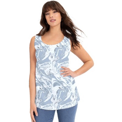 June + Vie by Roaman's Women's Plus Size Scoopneck One + Only Tank Top