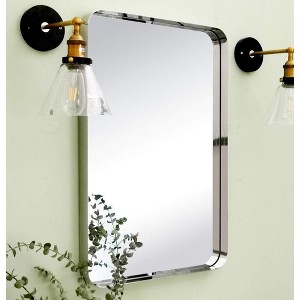 TEHOME Arthers Rectangular Stainless Steel Framed Pivoting Wall Mounted Bathroom Vanity Mirror - 1 of 4