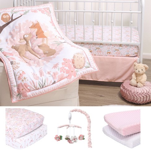 Pink cot best sale bumper set