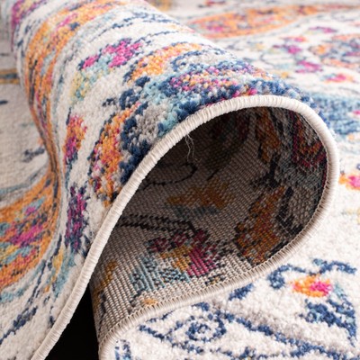 Blue and Cream 4' x 6' Hand-knotted Synthetic Area Rug