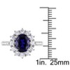 EVERLY JEWELRY | Sterling Silver 0.05 CT Diamond TW And 4 CT TGW Created Blue Sapphire Created White Sapphire Fashion Ring - 3 of 4