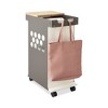 Safco Mini Rolling Storage Cart, Metal, 3 Shelves, 1 Drawer, 200 lb Capacity, 29.75" x 15.75" x 16.5", White - 4 of 4