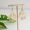 14K Gold Plated Ginkgo Leaf Earrings: Delicate Teardrop Filigree Dangle Earrings for Women - 4 of 4