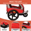 2-in-1 Bike Trailer, Double Seat Behind Bike Trailer Kids Jogger, Universal Bicycle Coupler Foldable Front Wheel with Pivot for 1 Or 2 Toddlers, Kids - 4 of 4