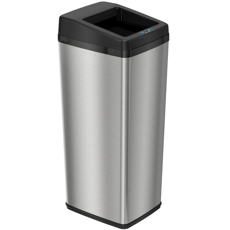 iTouchless Sliding Lid Sensor Kitchen Trash Can with AbsorbX Odor Filter 14 Gallon Silver Stainless Steel, 3 of 6
