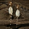SOHI Women's White Chain Drop Earrings - 2 of 3