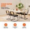 VEVOR Rattan Dining Chairs Set of 4, Mid Century Modern Dining Chair, Upholstered Velvet Accent Chair with Rattan Back,  (18.1 Inch) Yellow+Black - 3 of 4