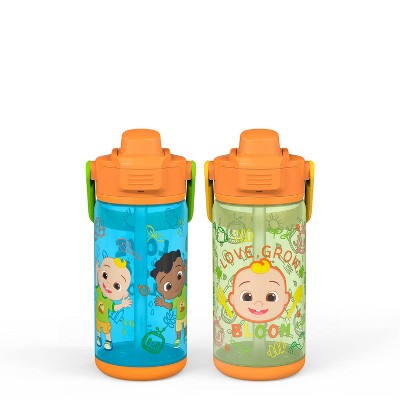 Zak Designs 16oz Plastic Kids' Water Bottle with Bumper and Antimicrobial Spout 'CoComelon'
