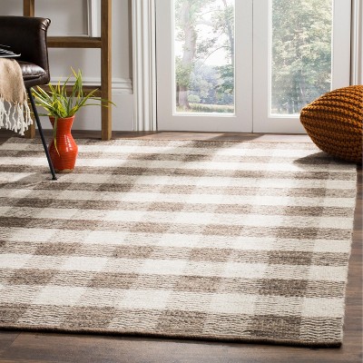 Gray and Brown Handmade Wool 8' x 10' Reversible Area Rug