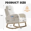 NicBex Teddy Accent Rocking Chair,Upholstered Nursery Glider Rocker with Side Pocket,Comfy Armchair with High Back for Living Room,Bedroom - 3 of 4
