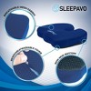 Sleepavo Navy Blue Memory Foam Seat Cushion for Office Chair - Pillow for Sciatica, Coccyx, Back, Tailbone and Lower Back Pain Relief - Lumbar Support - 4 of 4