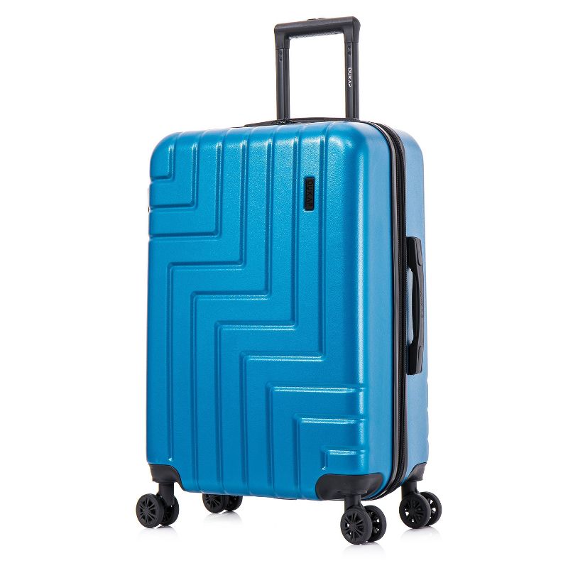 DUKAP Zahav Lightweight Hardside Medium Checked Spinner Suitcase - Teal, 1 of 18