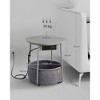VASAGLE Side Table with Charging Station, Round End Table With Fabric Storage Box, for Living Room with Power Outlets USB Ports - 4 of 4