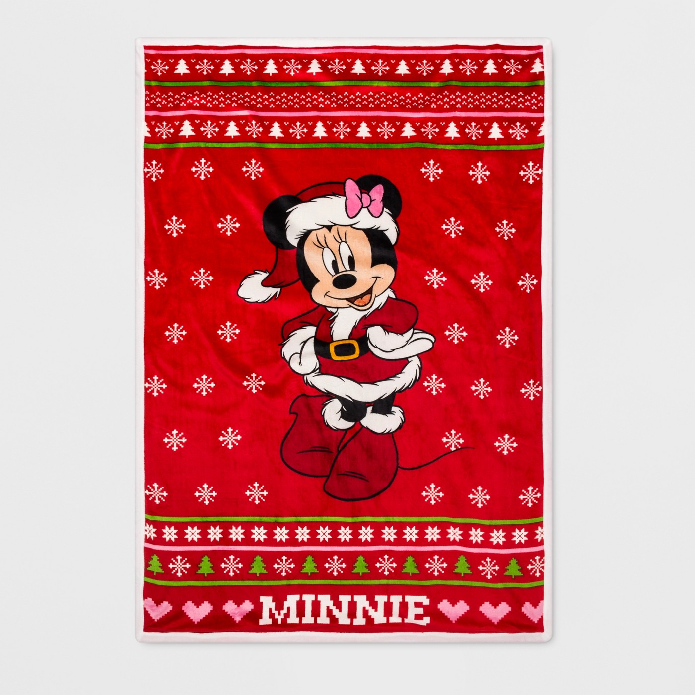Mickey Mouse & Friends Minnie Mouse Twin Ugly Sweater Blanket Red