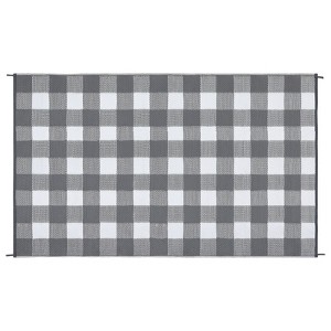 Outdoor Plastic Straw Rug Waterproof Patio Rug Double-Sided Camping Mat with Storage Bag, Checkerboard Pattern, Balcony Outdoor Mat - 1 of 4