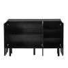 NicBex 3-Doors Sideboard,Kitchen Storage Cabinets with Adjustable Shelves for Kitchen and Dining Room,White/Black/Gray - 4 of 4