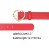 INSPIRE CHIC Women's Solid Color Heart-Shaped Buckle with Beads Belts - 3 of 4
