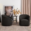 KINWELL Boucle Upholstered Swivel Barrel Armchair (Set of 2) - 4 of 4