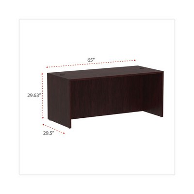 Mahogany 65" Desk Shell with Filing Cabinet